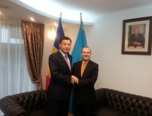 H.E.Ambassador Batrashev Daulet and President Anton Caragea